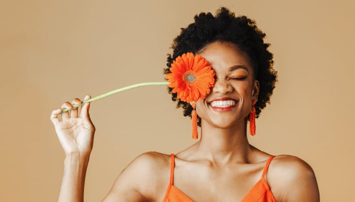 Happy woman with healthy self-esteem