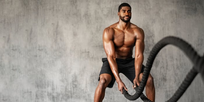 Man exercising which increases testosterone in the body.