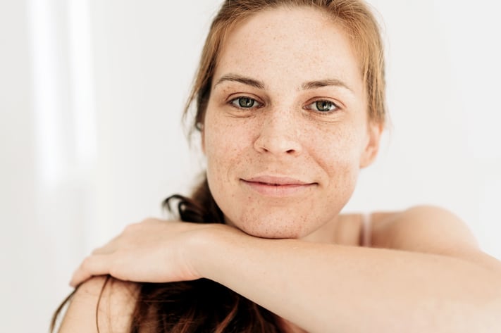 woman with healthy skin after using skincare for textured skin
